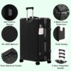 AnyZip 28 inc Aluminium Frame Hard Shell Luggage (Black, 90L)
