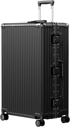 AnyZip 28 inc Aluminium Frame Hard Shell Luggage (Black, 90L)