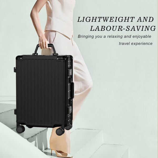AnyZip 28 inc Aluminium Frame Hard Shell Luggage (Black, 90L)