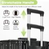 AnyZip 24" Aluminium Frame Zipperless Luggage – Hard Shell TSA Lock Suitcase with Spinner Wheels (Black, 60L)