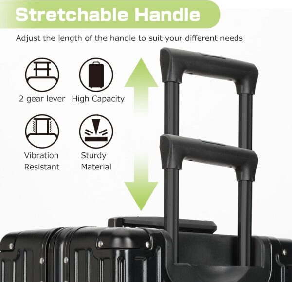 AnyZip 28" Aluminium Frame Zipperless Luggage – Hard Shell TSA Lock Suitcase with Spinner Wheels (Black, 90L)