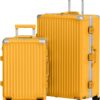 AnyZip 2-Piece Aluminium Frame Suitcase Set (20/28 Inch, Orange)