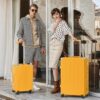 AnyZip 2-Piece Aluminium Frame Suitcase Set (20/28 Inch, Orange)