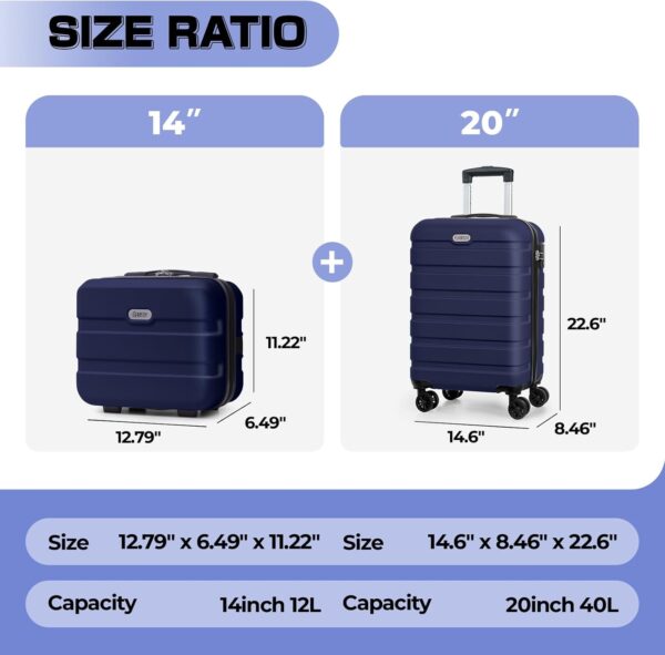 AnyZip 2-Piece Luggage Set (14/20, Dark Blue)