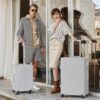 AnyZip 2-Piece Set 20/28-Inch Aluminium Frame Suitcases Silver