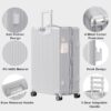 AnyZip 2-Piece Set 20/28-Inch Aluminium Frame Suitcases Silver
