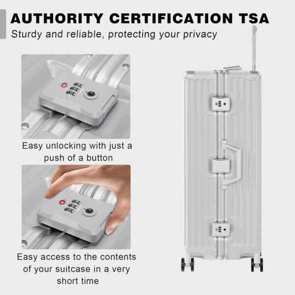 AnyZip 2-Piece Set 20/28-Inch Aluminium Frame Suitcases Silver