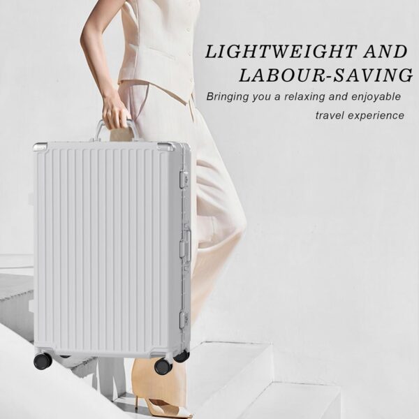 AnyZip 2-Piece Set 20/28-Inch Aluminium Frame Suitcases Silver