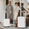 AnyZip 2-Set Aluminium Frame Suitcase (20/28-Inch, White)