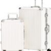 AnyZip 2-Set Aluminium Frame Suitcase (20/28-Inch, White)