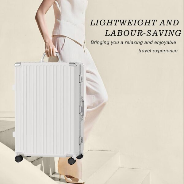 AnyZip 2-Set Aluminium Frame Suitcase (20/28-Inch, White)