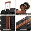 AnyZip 20-Inch 3-Piece Luggage Set (Black Brown)