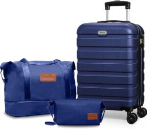 AnyZip 20-Inch 3-Piece Luggage Set (Blue)