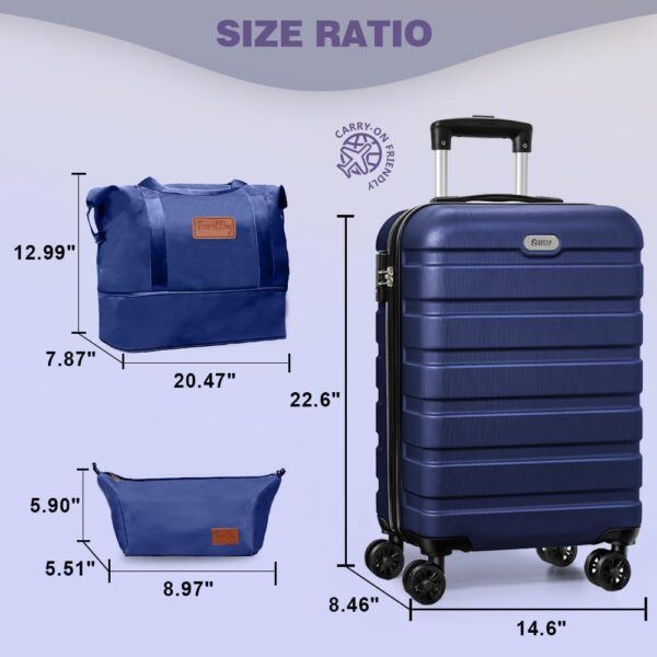 AnyZip 20-Inch 3-Piece Luggage Set (Blue)