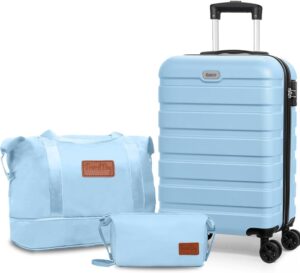 AnyZip 20-Inch 3-Piece Luggage Set (Light Blue)