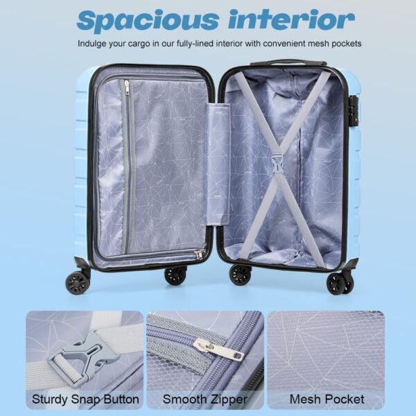 AnyZip 20-Inch 3-Piece Luggage Set (Light Blue)