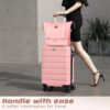 AnyZip 20-Inch 3-Piece Luggage Set (Pink)