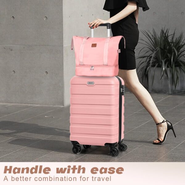 AnyZip 20-Inch 3-Piece Luggage Set (Pink)