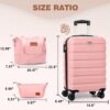 AnyZip 20-Inch 3-Piece Luggage Set (Pink)
