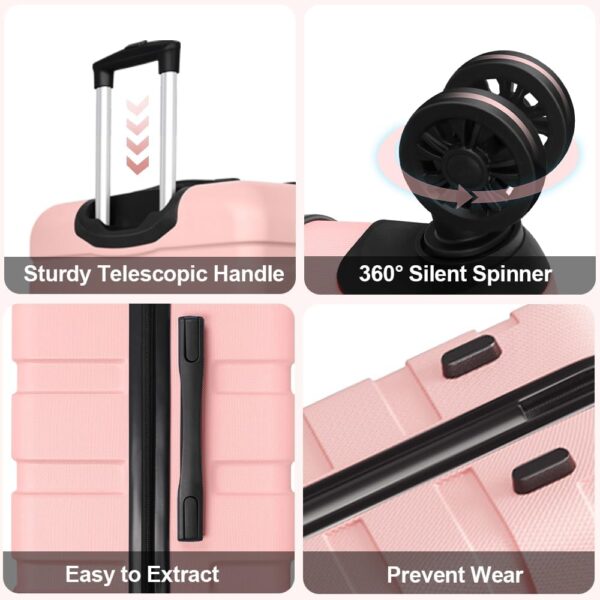 AnyZip 20-Inch 3-Piece Luggage Set (Pink)