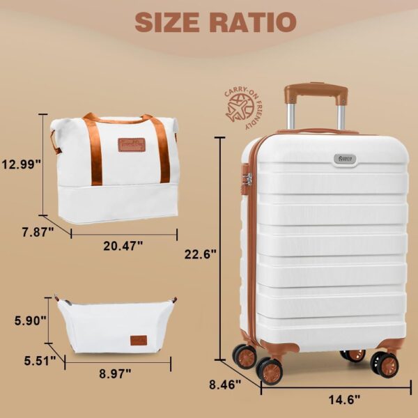 AnyZip 20-Inch 3-Piece Luggage Set (White)