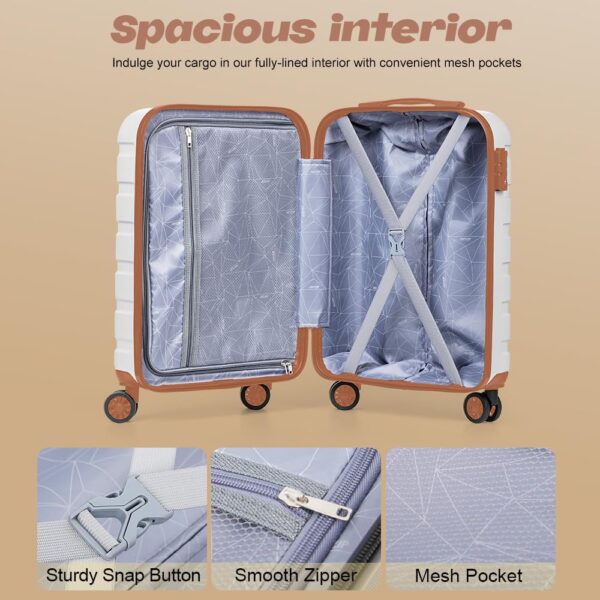 AnyZip 20-Inch 3-Piece Luggage Set (White)