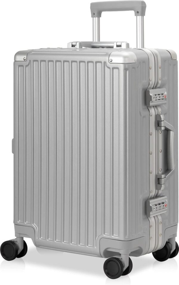 AnyZip 20-Inch Aluminium Frame Suitcase (Silver)