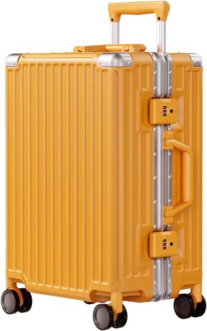 AnyZip 20-Inch Aluminium Frame Suitcase with TSA Lock (Orange)