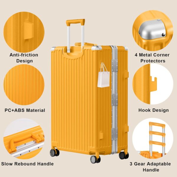 AnyZip 20-Inch Aluminium Frame Suitcase with TSA Lock (Orange)
