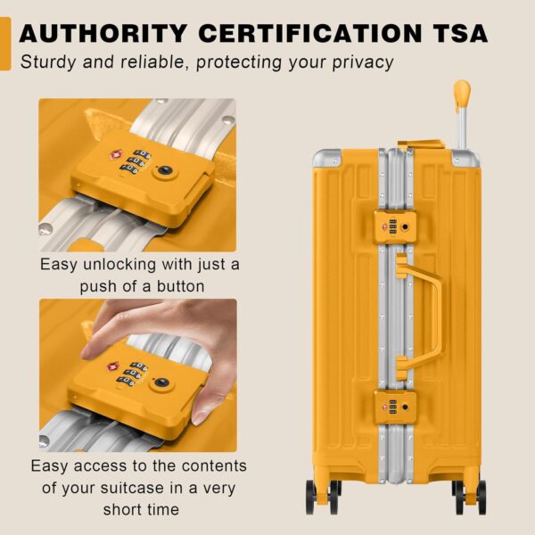 AnyZip 20-Inch Aluminium Frame Suitcase with TSA Lock (Orange)
