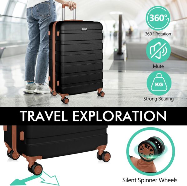 AnyZip 20-Inch Carry-On Suitcase (Black Brown)
