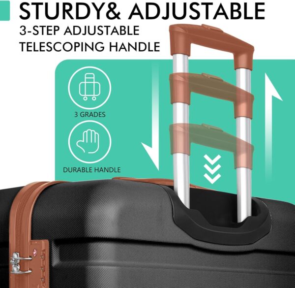 AnyZip 20-Inch Carry-On Suitcase (Black Brown)
