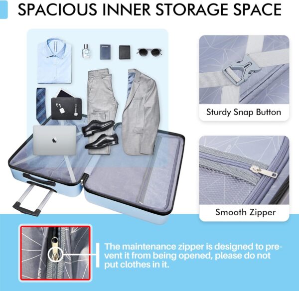 AnyZip 20-Inch Carry-On Suitcase (Light blue)