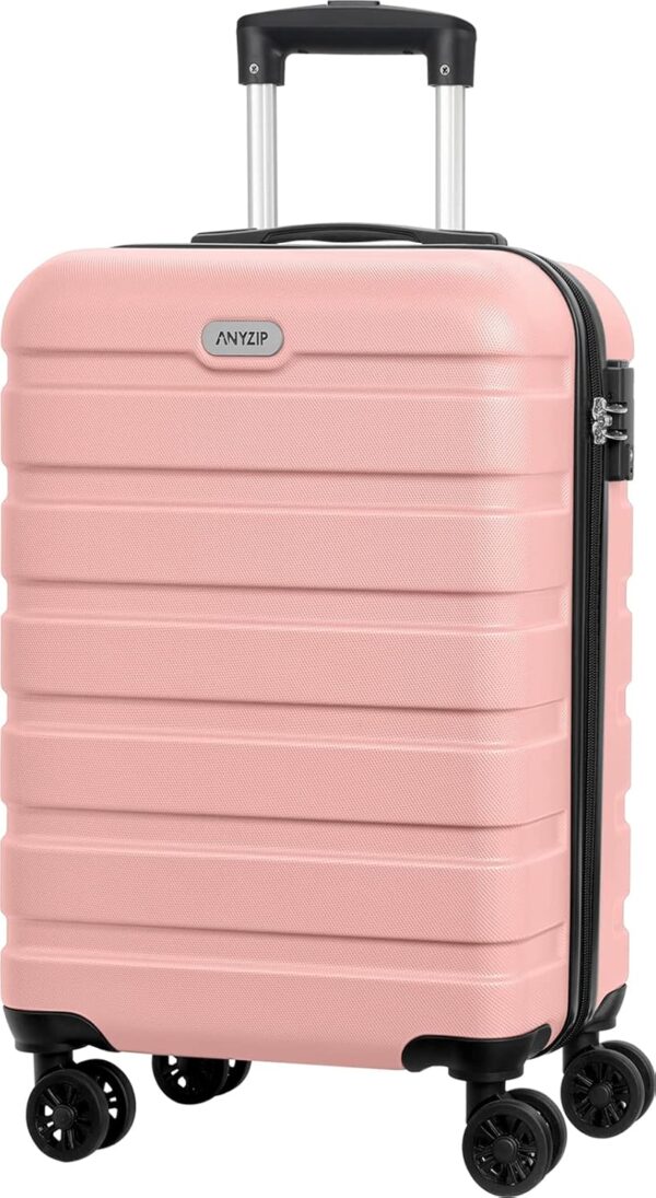 AnyZip 20-Inch Carry-On Suitcase (Pink)