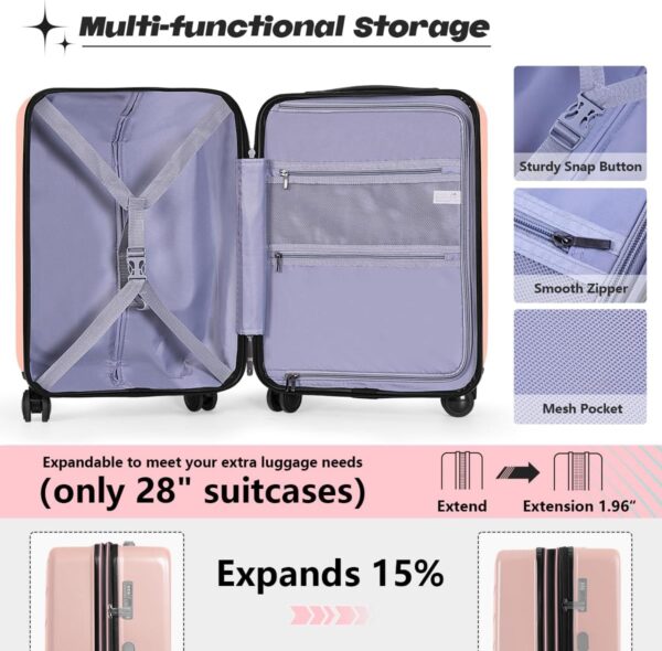 AnyZip 20-Inch Carry-On Suitcase with Laptop Compartment (Pink)