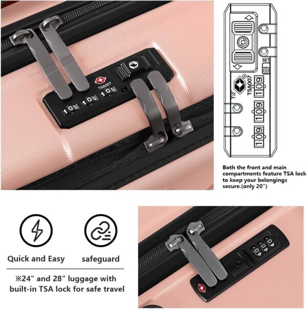 AnyZip 20-Inch Carry-On Suitcase with Laptop Compartment (Pink)