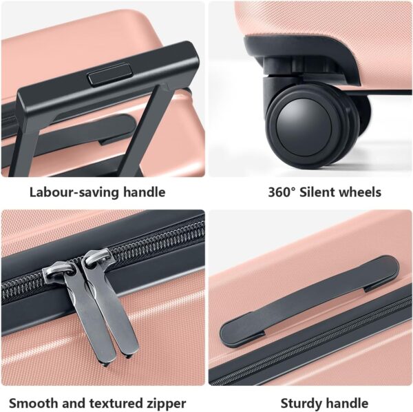AnyZip 20-Inch Carry-On Suitcase with Laptop Compartment (Pink)