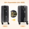 AnyZip 20-Inch Expandable Carry-On Suitcase (Grey)