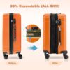 AnyZip Expandable Carry-On Luggage, 20" Orange