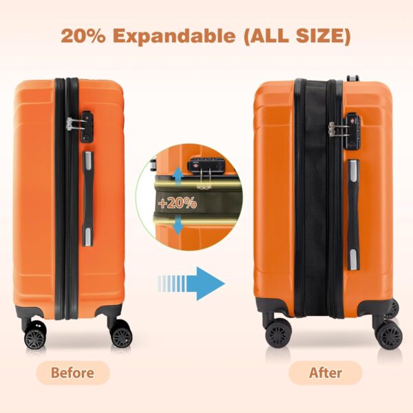AnyZip Expandable Carry-On Luggage, 20" Orange