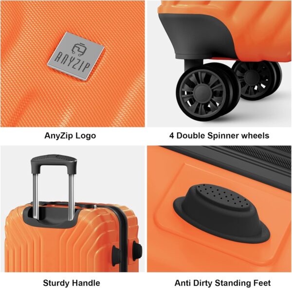 AnyZip Expandable Carry-On Luggage, 20" Orange