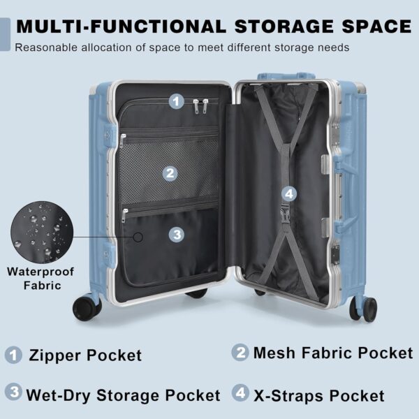 AnyZip 20" Aluminium Carry-On (Haze Blue)