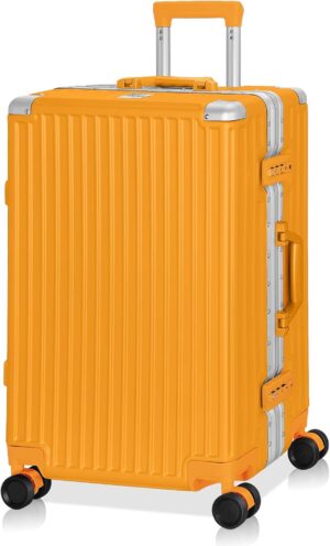 AnyZip 24-Inch Aluminium Frame Suitcase (Orange)