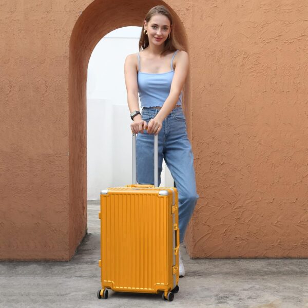AnyZip 24-Inch Aluminium Frame Suitcase (Orange)