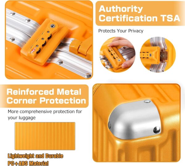 AnyZip 24-Inch Aluminium Frame Suitcase (Orange)