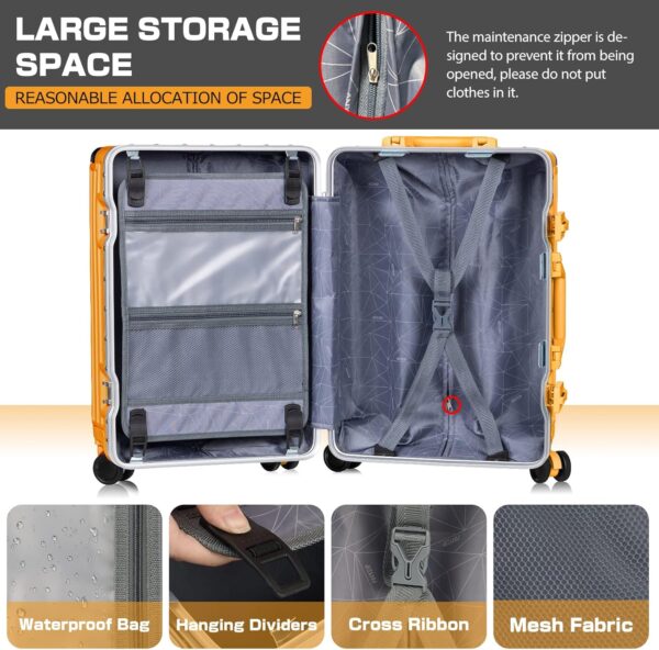 AnyZip 24-Inch Aluminium Frame Suitcase (Orange)