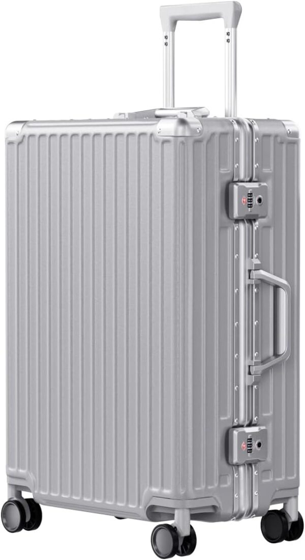 AnyZip 24-Inch Aluminium Frame Suitcase (Silver)
