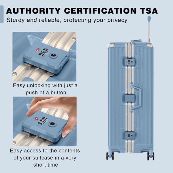 AnyZip 28-Inch Aluminium Frame Suitcase (Haze Blue)