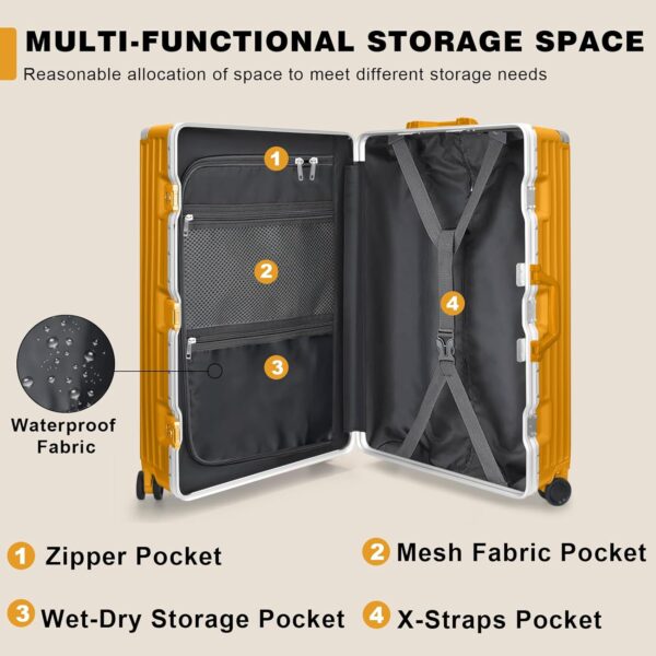 AnyZip 28-Inch Aluminium Frame Suitcase Orange