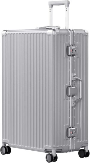 AnyZip 28-Inch Aluminium Frame Suitcase Silver
